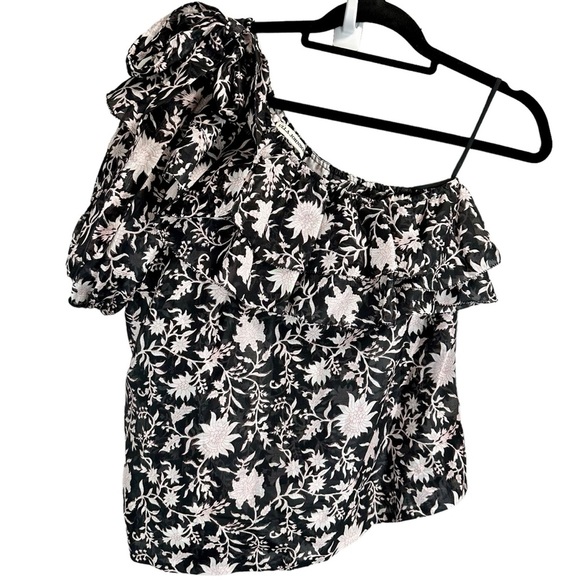 ULLA JOHNSON Goldie One Shoulder Floral Top - Picture 6 of 9